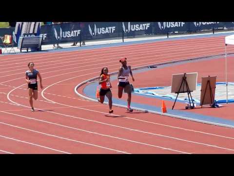 2017 USATF Junior Olympics 15-16 Girls Heptathalon 200 Meter Dash Heat 2/3
