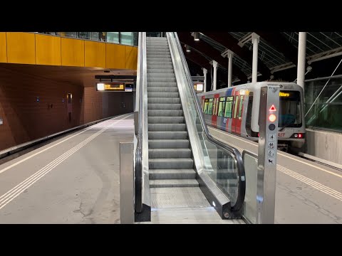 Rotterdam, Netherlands. 1x Reversible escalator ride at Troelstralaan metro station