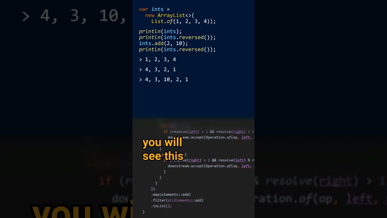 What does the reversed() method do? #javalanguage #javacoding #javatips #javacodinginterview #coding