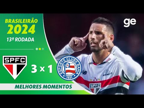 Gols e lances de São Paulo x Bahia