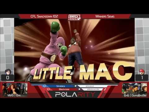 CFL Smackdown 102 WiiU - MVG dyr (DIddy Kong) vs GxG Duffo (Little Mac) - Winners Semis