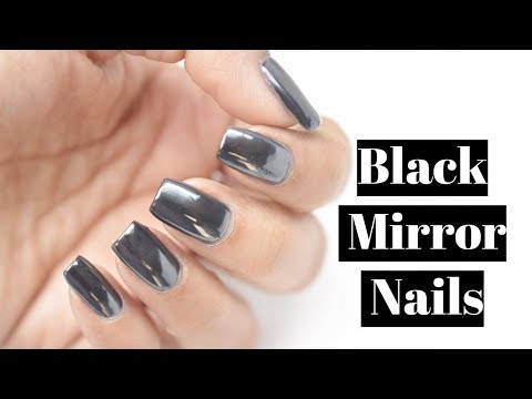 How to apply Black Mirror Nails using BORN PRETTY Black Mirror Nail Powder