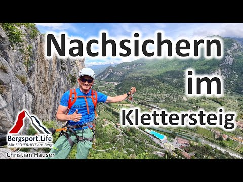 Via Ferrata - securing the second climber with a rope