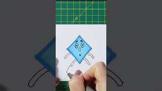 How to draw a cute rhombus character! 🔷 😊 #shorts #drawing #art