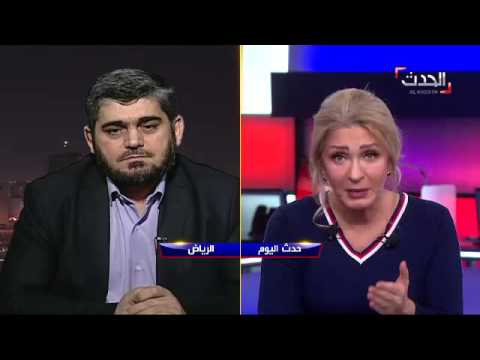 تقرير تلفزيوني لقناة العربية مقابلة محمد علوش ممثل فصيل جيش الإسلام وكبير المفاوضين لجنيف 3 يؤكد أن الهدنة تبدأ بوقف القصف الروسي