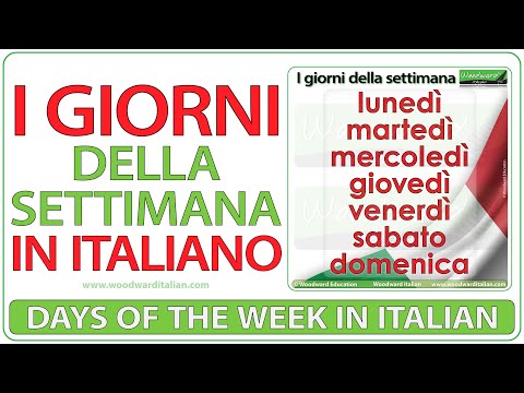 I giorni della settimana in italiano