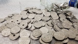 1年間財布にあった50円と100円貯め続けた貯金箱開封