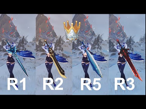 TRIPLE CROWNED EULA WEAPON COMPARISON! (Prototype Archaic, Snow-Tombed, Luxurious Sea-Lord & WGS)