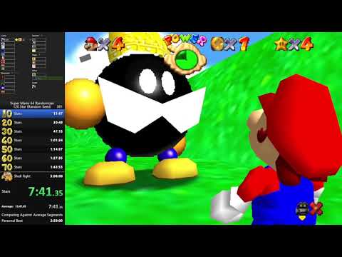 Super Mario 64 Randomizer - 120 Star (Random Seed) in 2:54:31