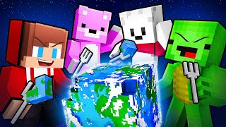 Mikey and JJ Friends EAT the WORLD in Minecraft (Maizen)