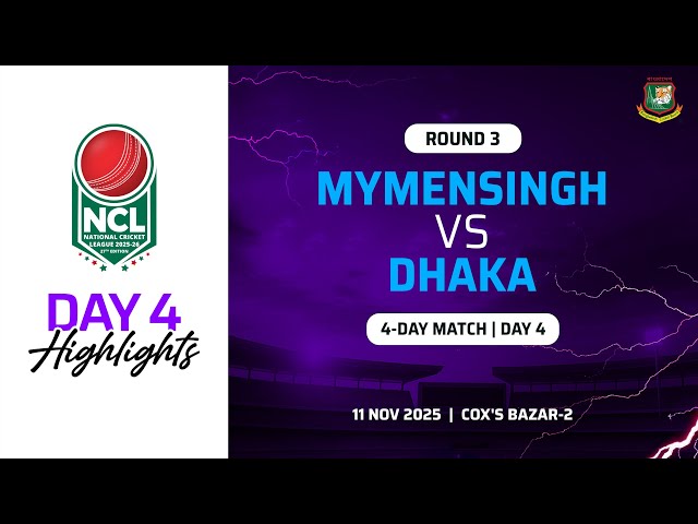 Highlights | 27th NCL, 2025-26 | Mymensingh VS Dhaka | Cox’s Bazar 2 | Round 3 | 4 Day Match | Day 4
