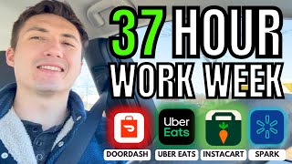 37 HOUR DOORDASH/UBER EATS/SPARK Work Week - How Much Did I Make?