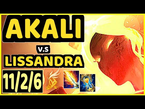 AKALI vs LISSANDRA - 11/2/6 KDA MID GAMEPLAY - KR Ranked GRANDMASTER