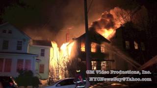 RAW VIDEO - Heavy fire rips through 3 homes on South 3rd Ave,  Mt Vernon
