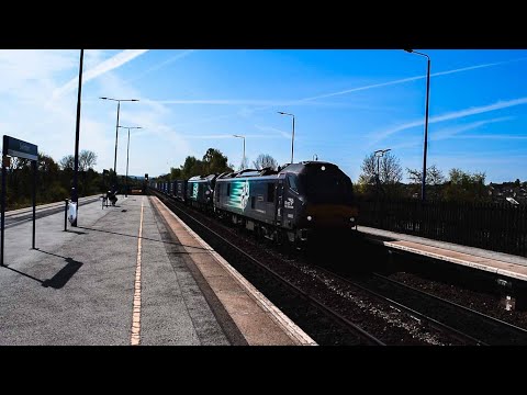 88002 "Prometheus" and 68002 "Intrepid" roar through Swinton with 4S43 Daventry - Mossend