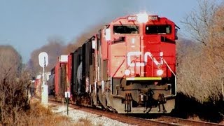 preview picture of video 'CN 8020 East (M338) by Burlington, Illinois on 11-'