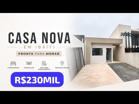 Casa Nova em Ibaíti 2 Quartos – Financia – R$ 230 Mil