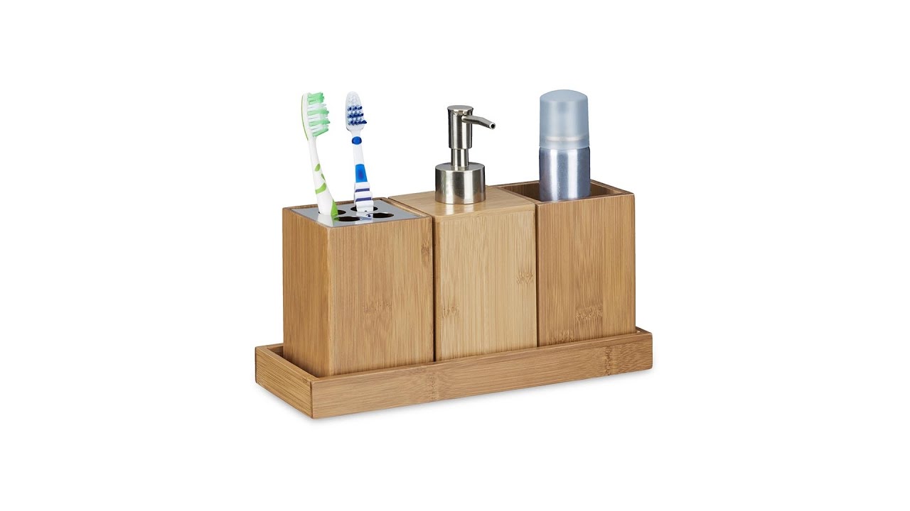 Bad-Accessoires-Set aus Bambus kaufen | relaxdays.de Bad-Accessoires-Set aus Bambus kaufen | relaxdays.de