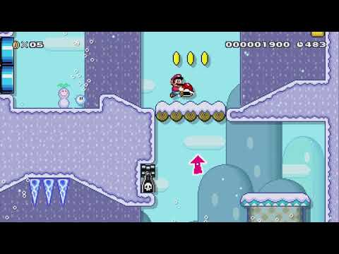 Windy Winter Wonderland by Clowz - Super Mario Maker 2 - No Commentary 1bu