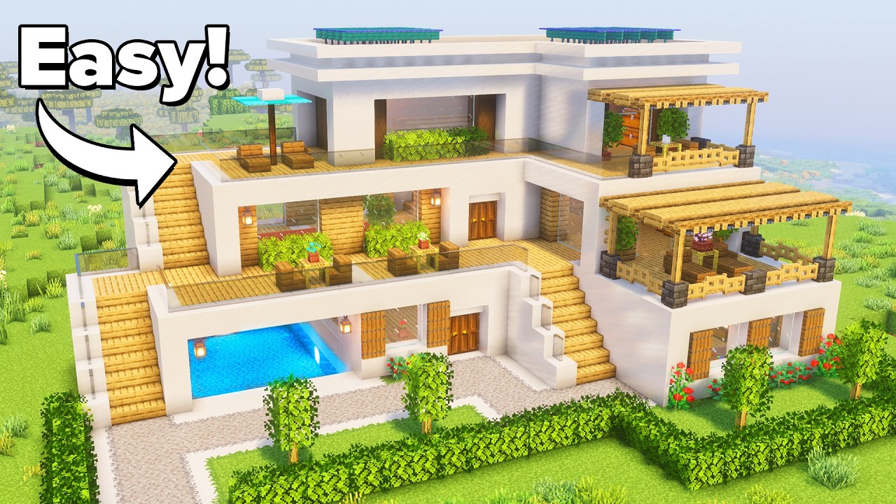Minecraft: How to Build a Large Modern House | Tutorial🏠