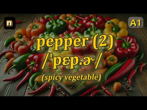 [n] Pepper meaning (spicy vegetable) with 5 examples
