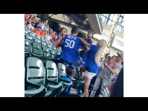 Fight breaks out between Astros fan and Dodgers fan at Minute Maid Park