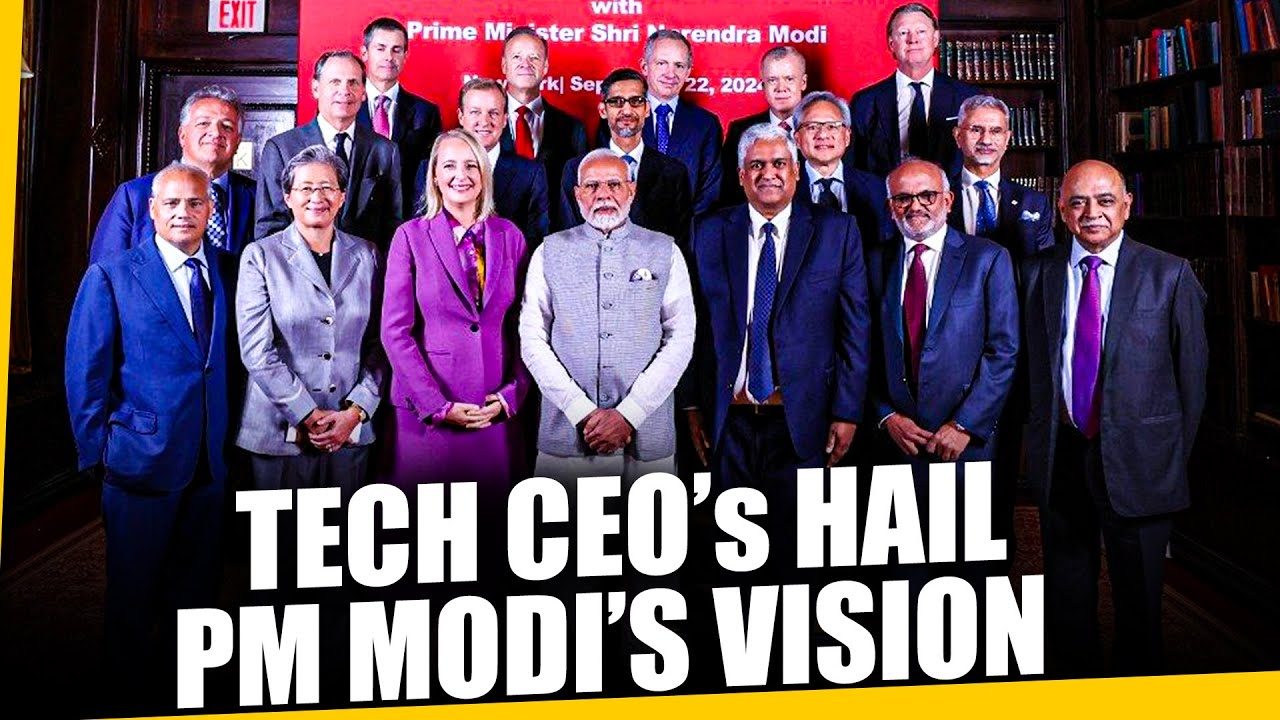 PM Modi Meets Tech CEOs In New York | PM Modi’s Vision| Sundar Pichai |Google| HP |Accenture |Nvidia