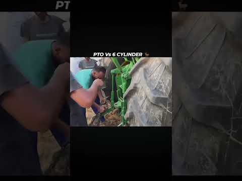 PTO trolley vs 6 cylinder tractor #automobile #johndeeretractor #farming #johndeere #pton #tractor