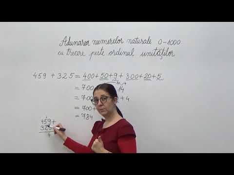 Adunarea numerelor 0-1000 cu trecere peste ordinul unităților