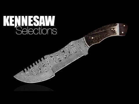 Timber Wolf Damascus Fighting Stag Bowie With Sheath - $69.99