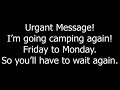 I M Going Camping Again