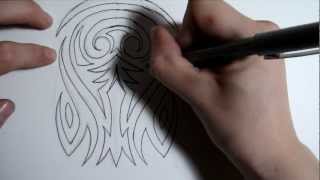 How to Draw a Tribal Half Sleeve Tattoo Design - Part 1