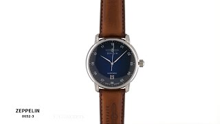 Zeppelin Orologio Automatico 8652-3 Movimento Svizzero Sellita SW200 – Quadrante Blu, Vetro Zaffiro, Cassa Acciaio 40mm, Made In Germany