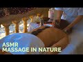 ASMR HOT GIRL MASSAGE IN NATURE STONES BAMBOO OIL SCRATCHING SOUND ON FACE BACK LEGS AND FEET