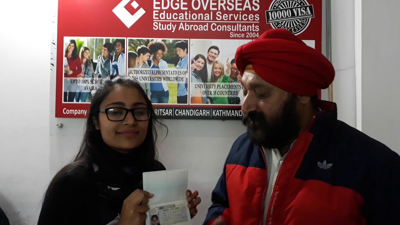 Many Congratulations to Ms. Harleen for FRANCE Student Visa through EDGE OVERSEAS.