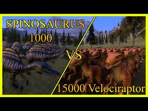 JURASSIC WORLD 15000 Velociraptor vs 3000 SPINOSAURUS -  Ultimate Epic Battle Simulator