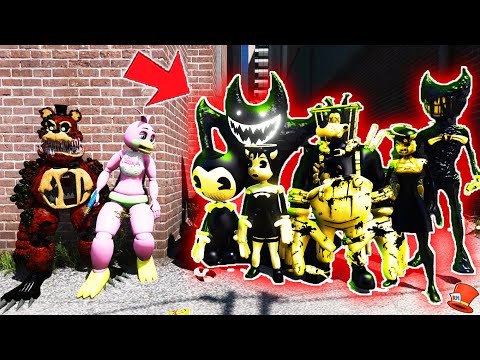 Can TWISTED Freddy & FLOWER Toy Chica BEAT Every BENDY & The Ink Machine Character? GTA 5 Mods FNAF