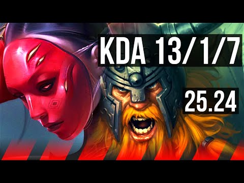 ELISE vs OLAF (TOP) | Good KDA: 13/1/7 | KR Master | 25.24