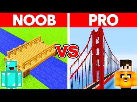 Minecraft Noob vs. Pro Security Bridge Challenge