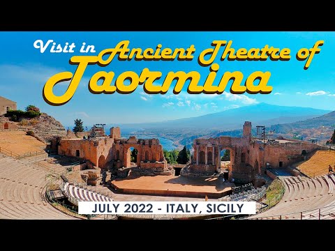 Sicily Walk: Ancient Theatre of Taormina, July 2022, Italy, Messina [4K]