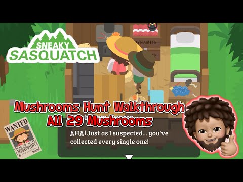 Sneaky Sasquatch - Mushroom Hunt Walkthrough - All 29 Gotcha
