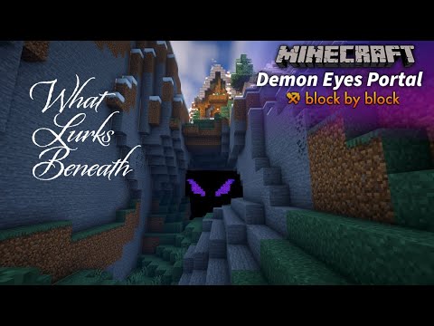 Minecraft EASY Nether Portal Demon Eyes Tutorial | How to Build Blackstone Evil Eyes in a Cave