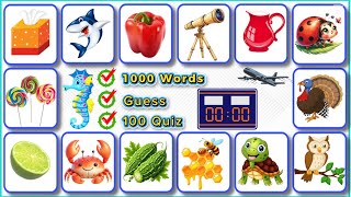 Can you name these pictures in 2 seconds? Guess the words in 2 seconds | 500 word quiz…