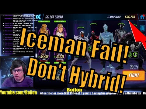 AXMen 250k U7.4  & Iceman Hybrid Boss Fail (Middle Lane), DONT TRY THIS AT HOME! Marvel Strike Force