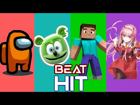 BEAT HIT MOBILE GAME | Among us vs Gummy Bear vs Minecraft vs 2 Phùt Hon