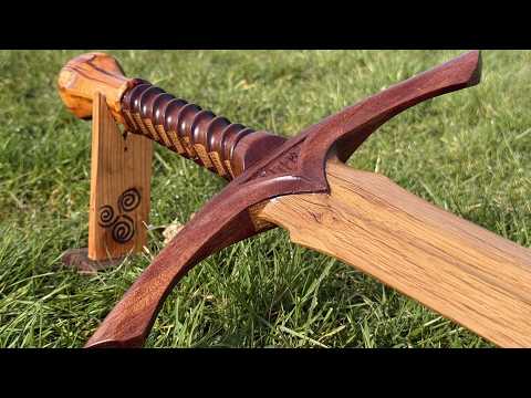 I spent over 60 hours carving Glamdring Gandalf’s Sword from Wood Full Process | Relaxing ASMR Build