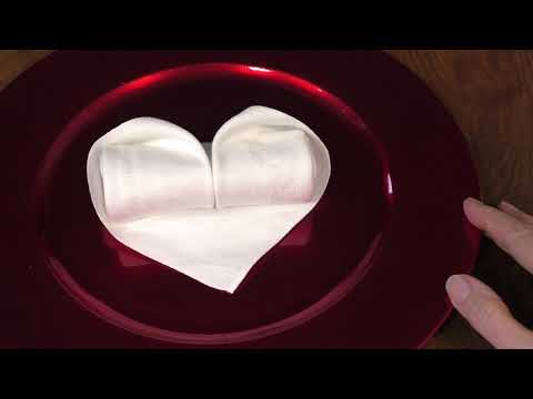 Servietten falten: Herz Muttertag Valentinstag