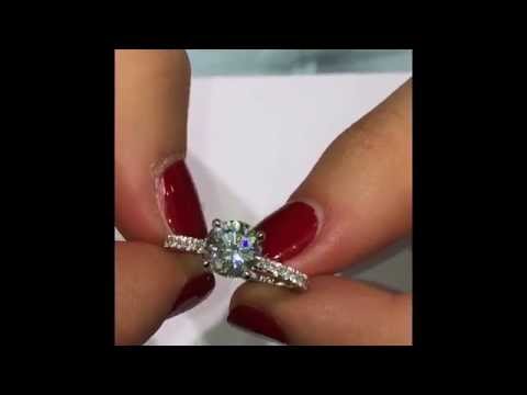 1.5 Carat Round Diamond Engagement Ring In Four Prong Pave Setting