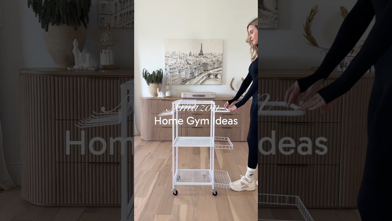 Home gym idea for an organized space #homegym #amazonhomefinds