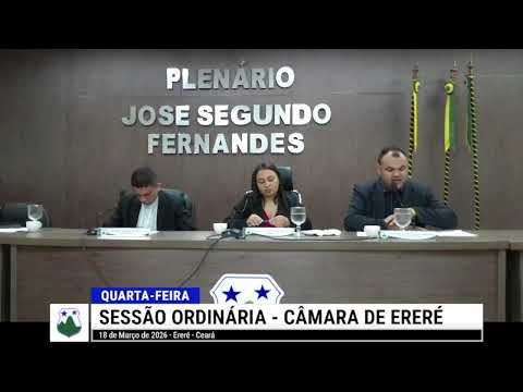 SESSÃO ORDINÁRIA DA CÂMARA DE ERERÉ AO VIVO